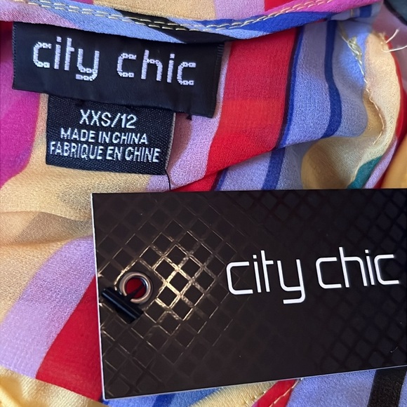 City Chic Trendy Plus Size Rainbow Deep V-neck Maxi Dress Size 12 - Picture 7 of 7